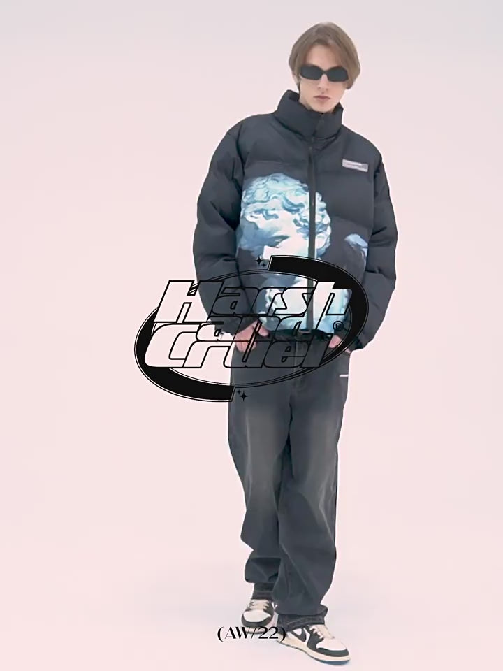 Harsh and Cruel Cherub Sculpture Printed Jacket