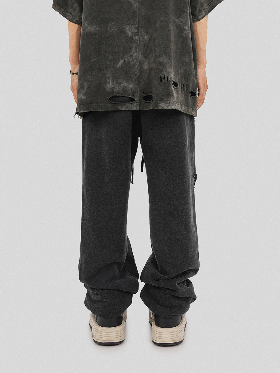 UNDERWATER Destroyed Messy Needle Embroidery Sweatpants