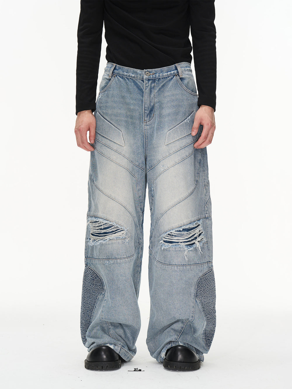 BLIND NO PLAN Old Functional Destroyed Denim Jeans