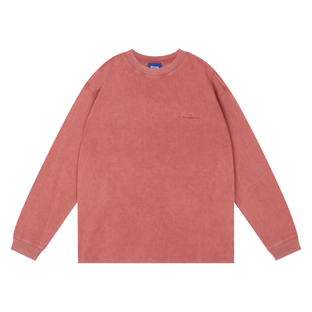 Wassup House Washed Faded Logo Long Sleeved Tee
