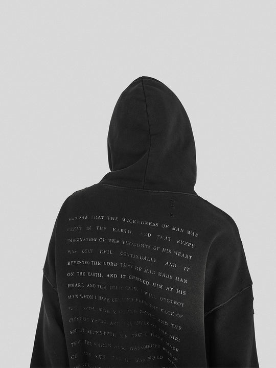UNDERWATER The Deluge Printed Faded Hoodie