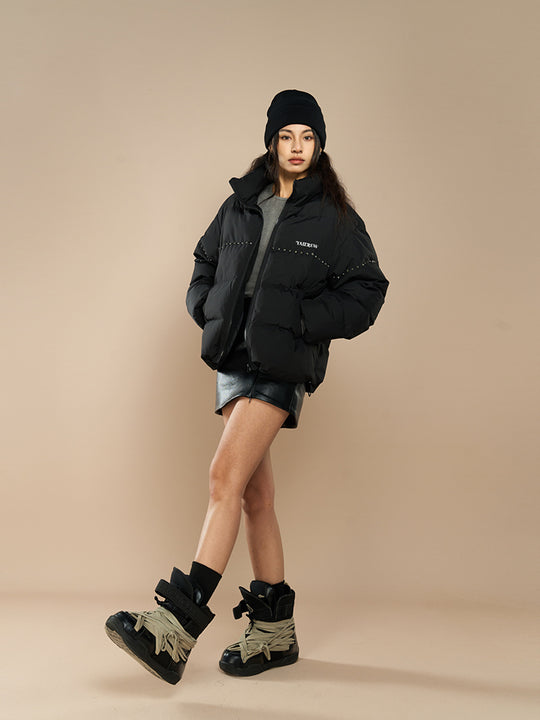 YADcrew Inlaid Diamond Puffer Jacket