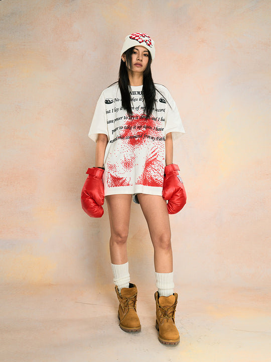 YADcrew Pixel Dot Sage Bubble Print Tee