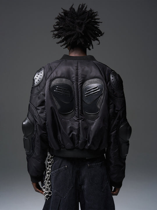 BLIND NO PLAN x BLACK8 Heavy Craft Armor Device Bomber Jacket