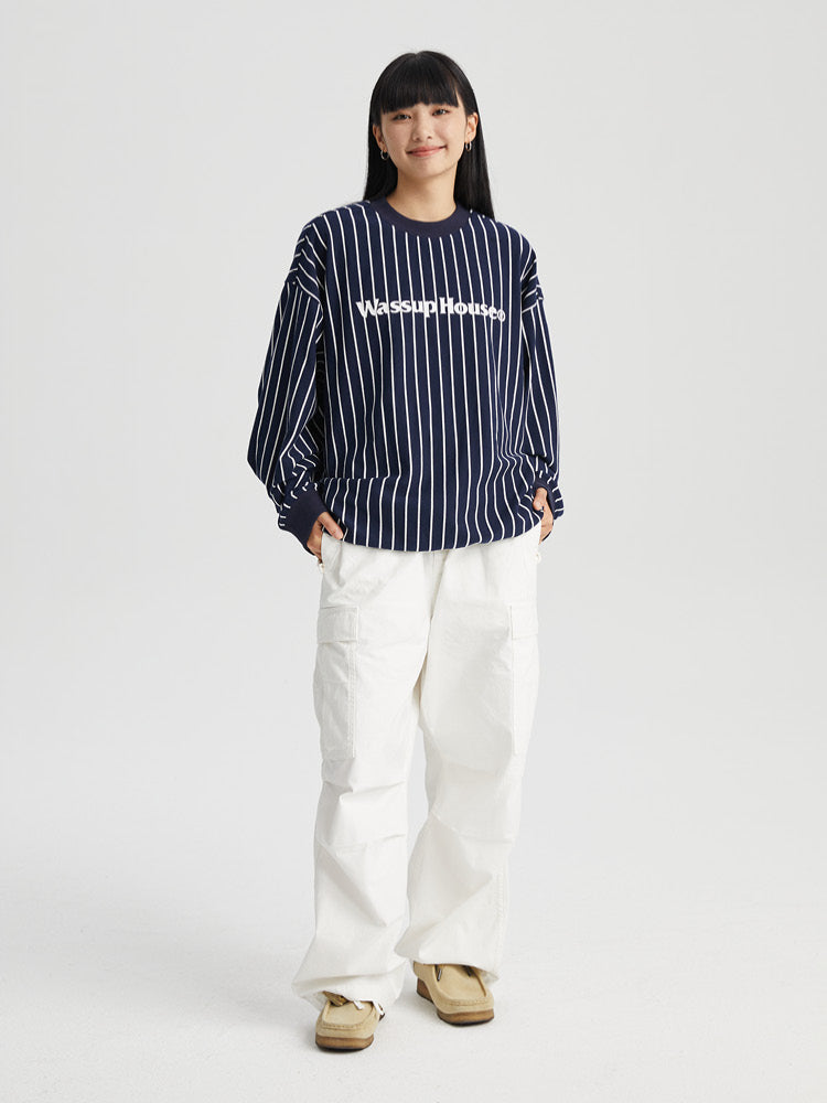 Wassup House Stripes Basic Logo Sweatshirt