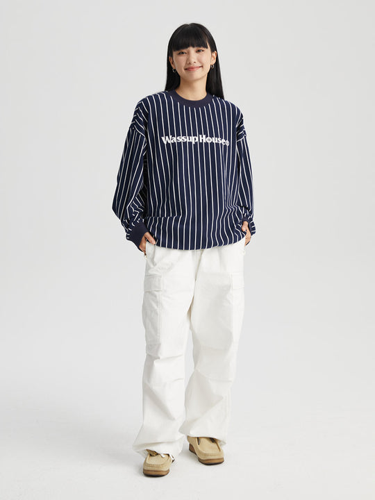 Wassup House Stripes Basic Logo Sweatshirt