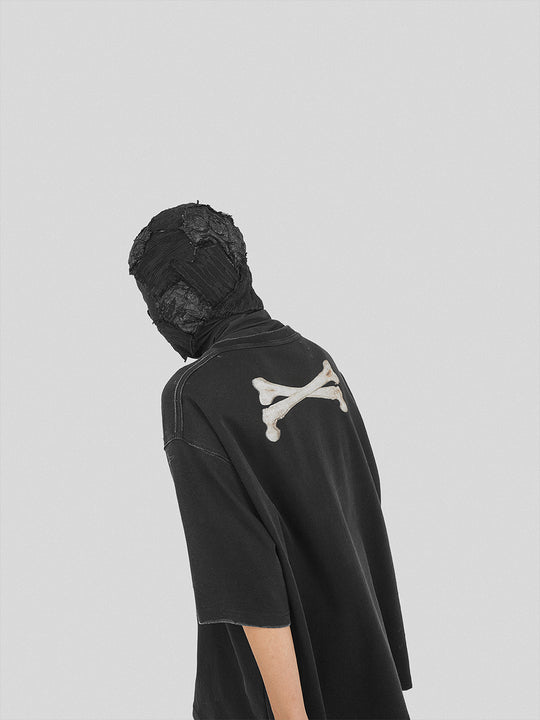 UNDERWATER Destroyed Cross Bones Print Tee