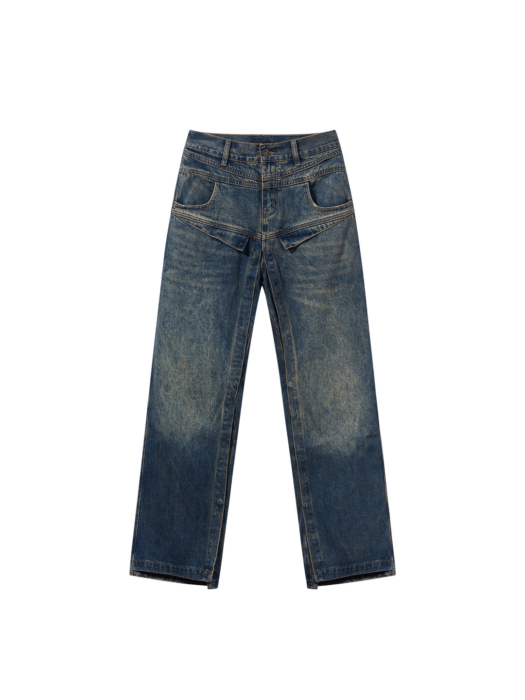 BLIND NO PLAN Dual Form Aged Washed Denim Jeans