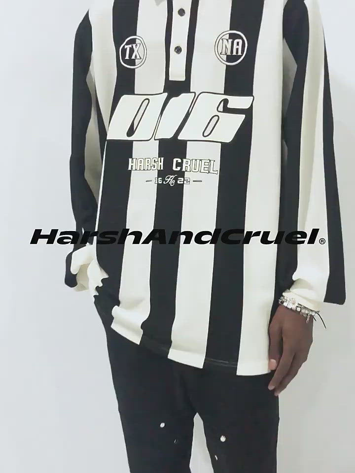 Harsh and Cruel Striped Logo L/S Jersey Shirt