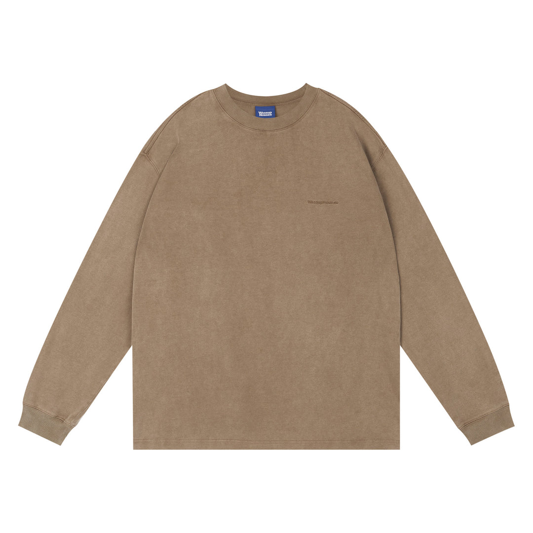 Wassup House Washed Faded Logo Long Sleeved Tee