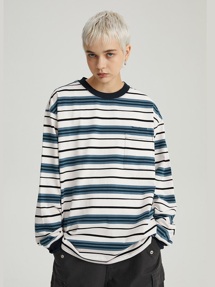 Wassup House Multi Color Striped Long Sleeved Tee