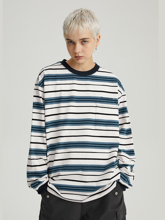 Wassup House Multi Color Striped Long Sleeved Tee