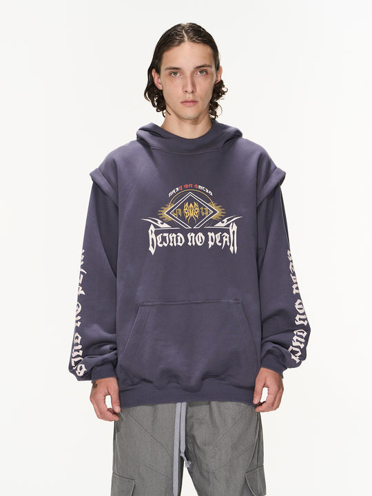 BLIND NO PLAN Fake Two Printed Hoodie