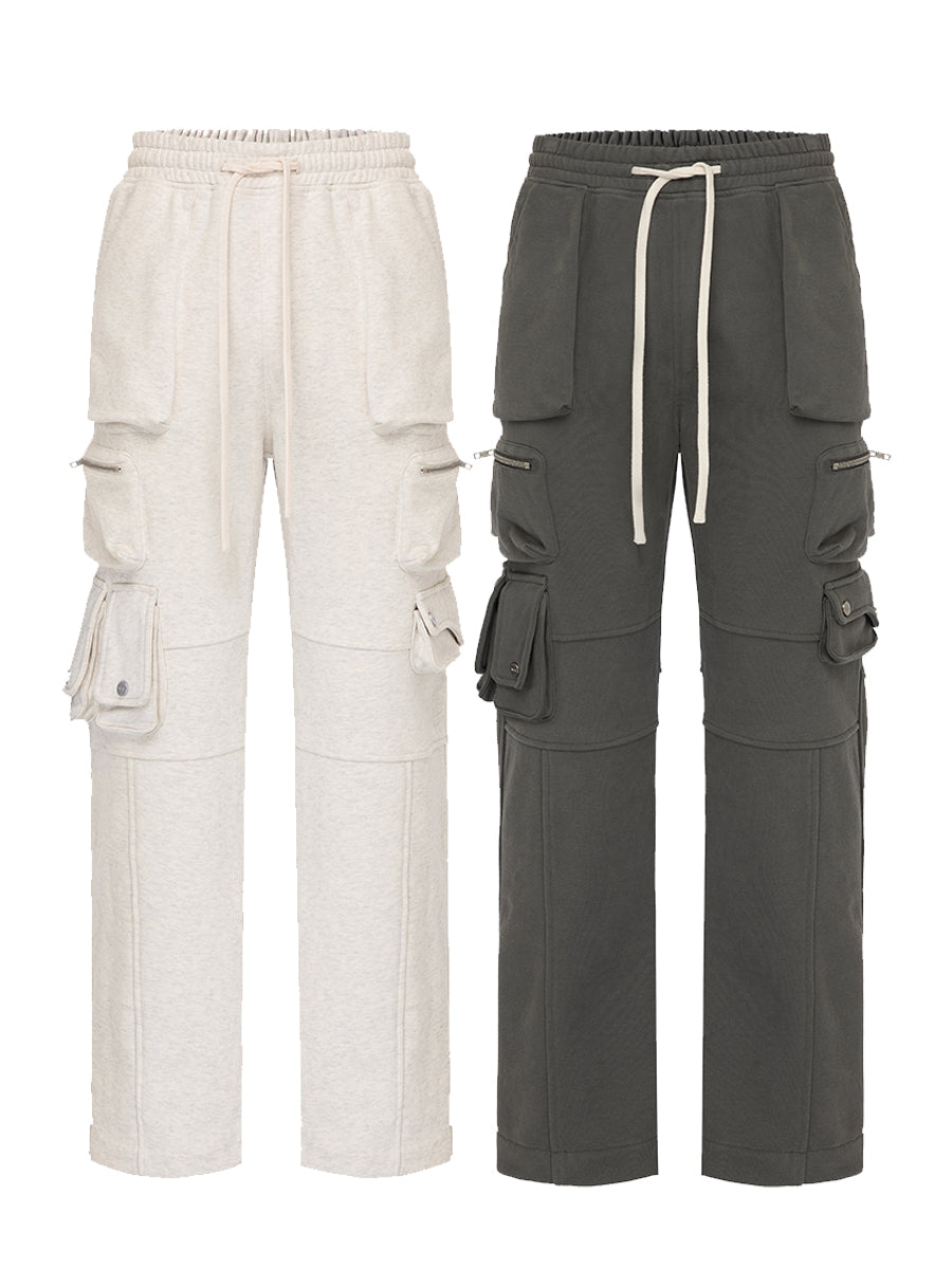 F2CE Functional Multi Zipper 3D Pockets Cargo Sweatpants