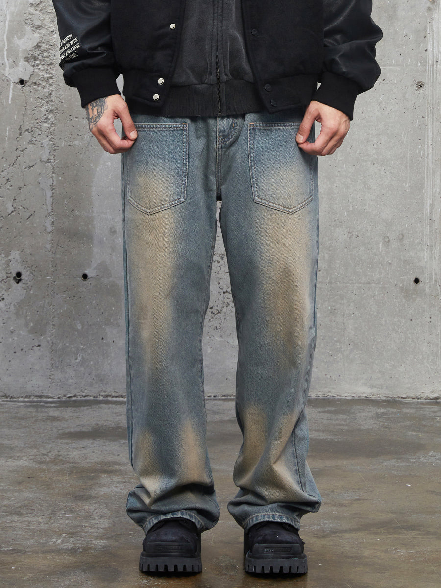 F2CE Vintage Wash Front Pockets Denim Jeans