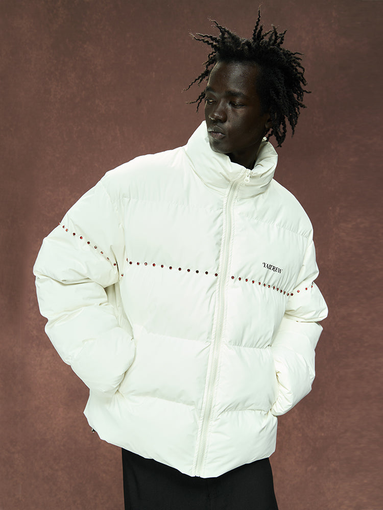YADcrew Inlaid Diamond Puffer Jacket