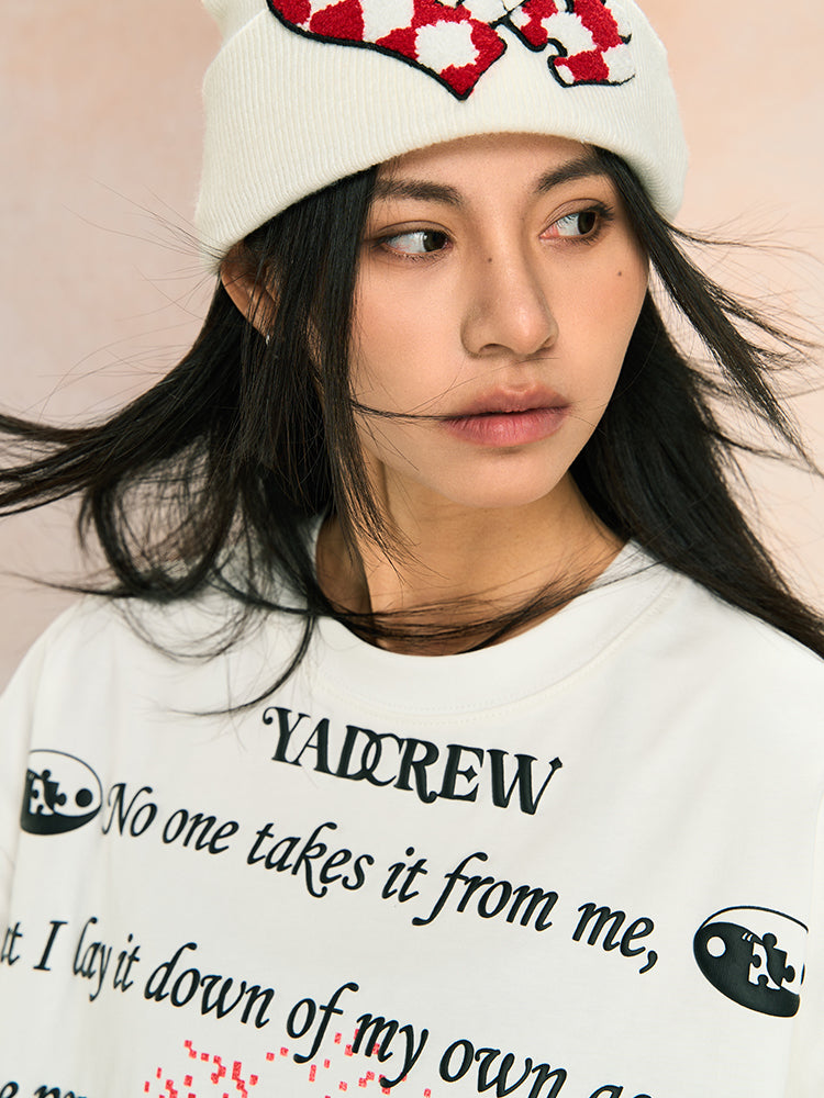 YADcrew Pixel Dot Sage Bubble Print Tee