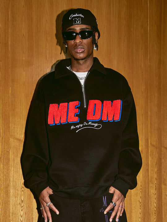 MEDM Half Zipper Logo POLO Sweatshirts | Face 3 Face