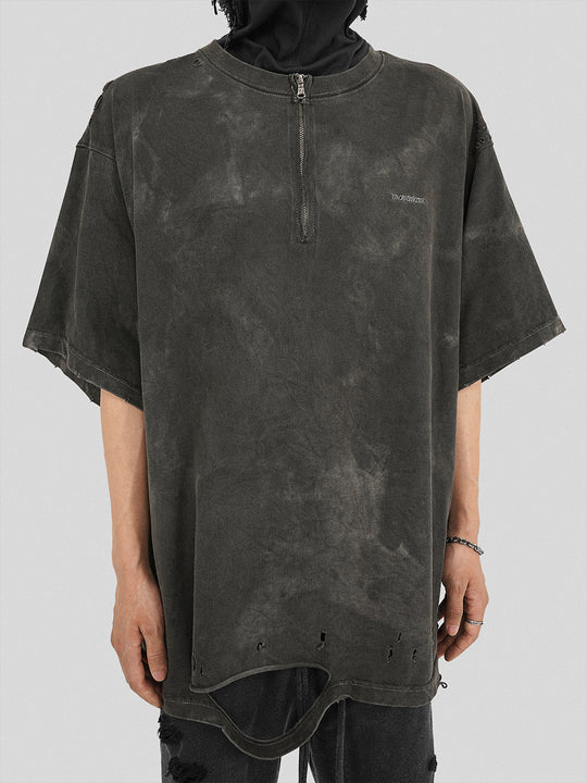 UNDERWATER Destruction Cross Deconstruction Zipper Tee Black