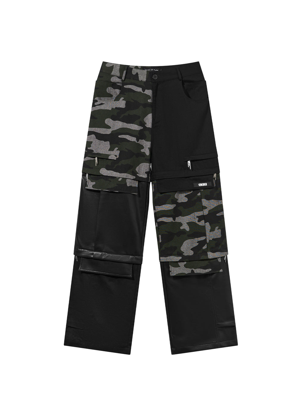 BLIND NO PLAN Camouflage Patchwork Removable Change Work Pants