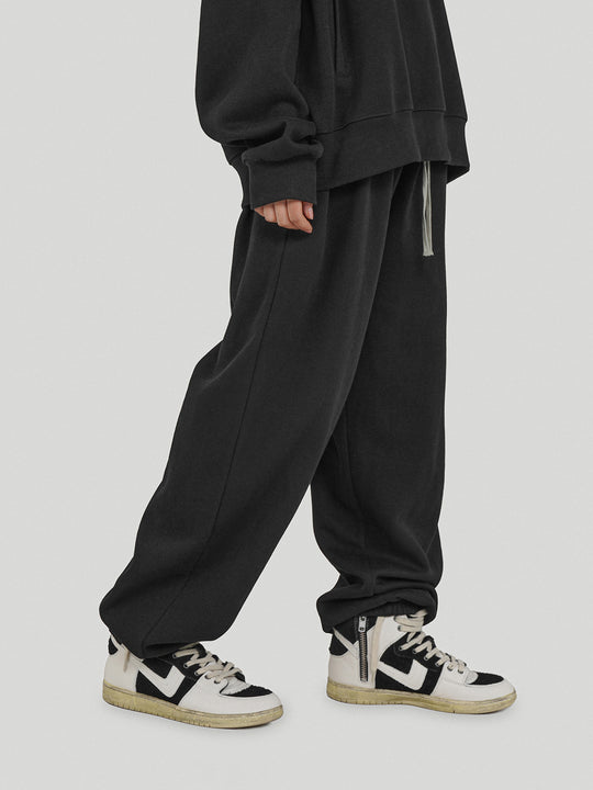 UNDERWATER Washed Basic Logo Embroidered Sweatpants