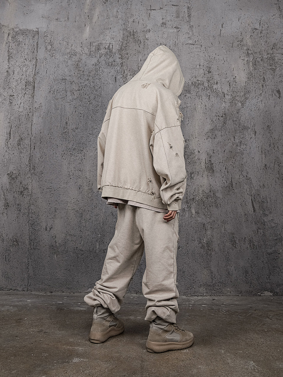 UNDERWATER Wasteland Distressed Zip Up Hoodie