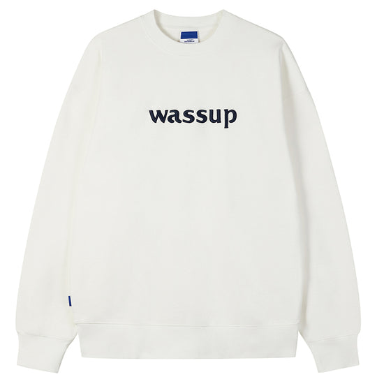 Wassup House 3D Embroidery Basic Logo Sweatshirt