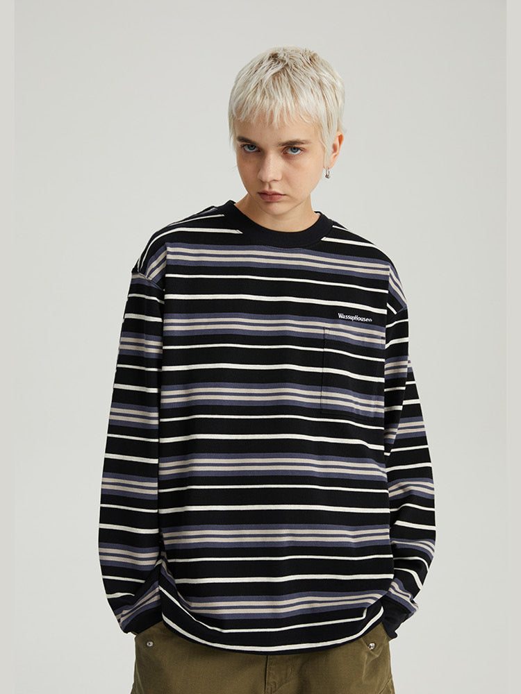 Wassup House Multi Color Striped Long Sleeved Tee