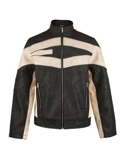EVILKNIGHT(EK) Embroidery Biker Leather Jacket