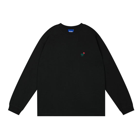 Wassup House Rose Embroidery Long Sleeved Tee